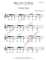Click to Enlarge: "Teddy Bear" Letter Names Format