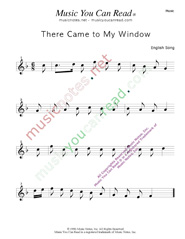 "There Came to My Window" Music Format