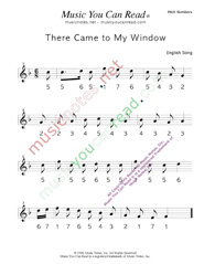 Click to Enlarge: "There Came to My Window" Pitch Number Format