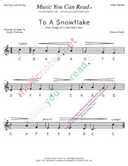 Click to Enlarge: "To a Snowflake" Letter Names Format