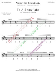 Click to Enlarge: "To a Snowflake" Pitch Number Format