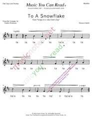 Click to Enlarge: "To a Snowflake" Rhythm Format