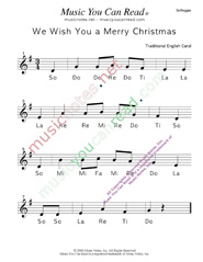 Click to Enlarge: "We Wish You a Merry Christmas" Solfeggio Format