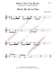 "When We Go To Play" Music Format
