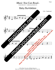 "Baby Bumblebee" Music Format