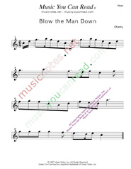 "Blow the Man Down" Music Format