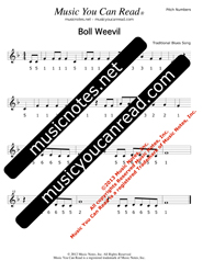 Click to Enlarge: "Boll Weevil," Pitch Number Format