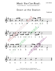 Click to Enlarge: "Down at the Station" Letter Names Format