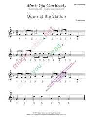 Click to Enlarge: "Down at the Station" Pitch Number Format