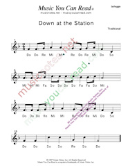 Click to Enlarge: "Down at the Station" Solfeggio Format