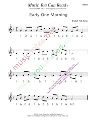 Click to enlarge: "Early One Morning" Beats Format