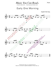 "Early One Morning" Music Format