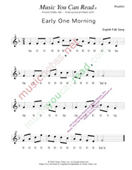Click to Enlarge: "Early One Morning" Rhythm Format