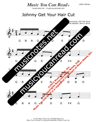 Click to Enlarge: "Johnny Get Your Hair Cut" Letter Names Format