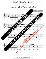 Click to Enlarge: "Johnny Get Your Hair Cut" Rhythm Format