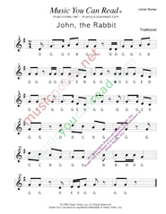 Click to Enlarge: "John the Rabbit" Letter Names Format