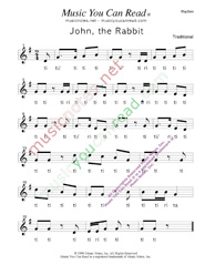 Click to Enlarge: "John the Rabbit" Rhythm Format