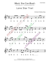 Click to Enlarge: "Lone Star Trail" Letter Names Format