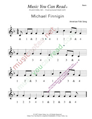 Click to enlarge: "Michael Finnigan" Beats Format