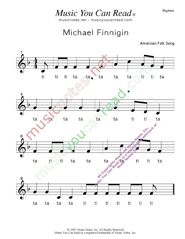 Click to Enlarge: "Michael Finnigan" Rhythm Format