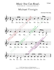 Click to Enlarge: "Michael Finnigan" Solfeggio Format