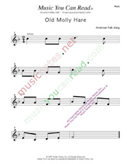 "Old Molly Hare" Music Format
