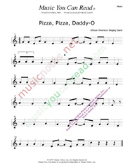 "Pizza, Pizza, Daddy-O" Music Format