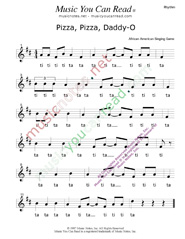 Click to Enlarge: "Pizza, Pizza, Daddy-O" Rhythm Format