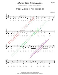Click to Enlarge: "Pop Goes the Weasel" Rhythm Format