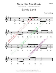 Click to Enlarge: "Sandy Land" Rhythm Format