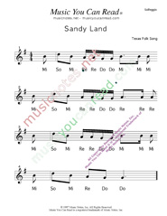Click to Enlarge: "Sandy Land" Solfeggio Format