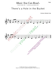 "There's a Hole in the Bucket" Music Format