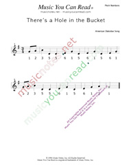 Click to Enlarge: "There's a Hole in the Bucket" Pitch Number Format