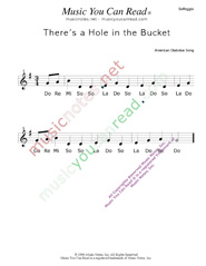 Click to Enlarge: "There's a Hole in the Bucket" Solfeggio Format