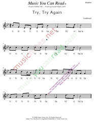 Click to Enlarge: "Try, Try Again" Rhythm Format