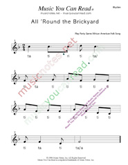 Click to Enlarge: "All 'Round the Brickyard" Rhythm Format