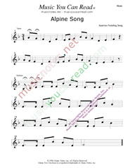 "Alpine Song" Music Format