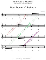 Click to enlarge: "Bow Down, O Belinda" Beats Format