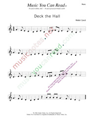 "Deck the Halls" Music Format