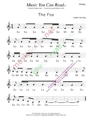 Click to Enlarge: "The Fox" Solfeggio Format