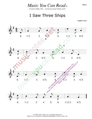 Click to enlarge: "I Saw Three Ships" Beats Format