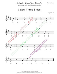Click to Enlarge: "I Saw Three Ships" Pitch Number Format