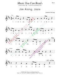 Click to enlarge: "Jim Along Josie" Beats Format