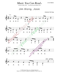 Click to Enlarge: "Jim Along Josie" Letter Names Format