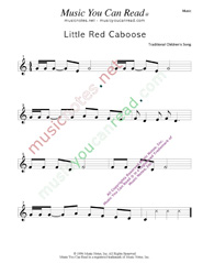 "Little Red Caboose" Music Format