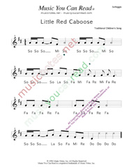 Click to Enlarge: "Little Red Caboose" Solfeggio Format