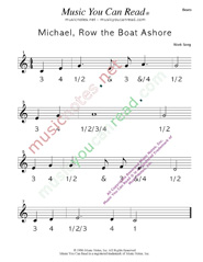 Click to enlarge: "Michael Row the Boat Ashore" Beats Format