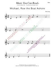 "Michael Row the Boat Ashore" Music Format