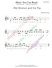 Click to Enlarge: "Old Woman and the Pig" Letter Names Format