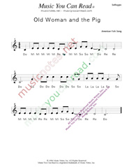 Click to Enlarge: "Old Woman and the Pig" Solfeggio Format